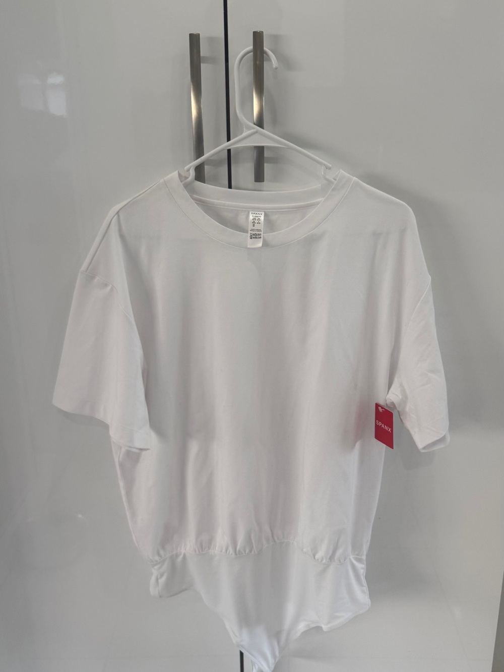 SPANX White Short Sleeve Bodysuit